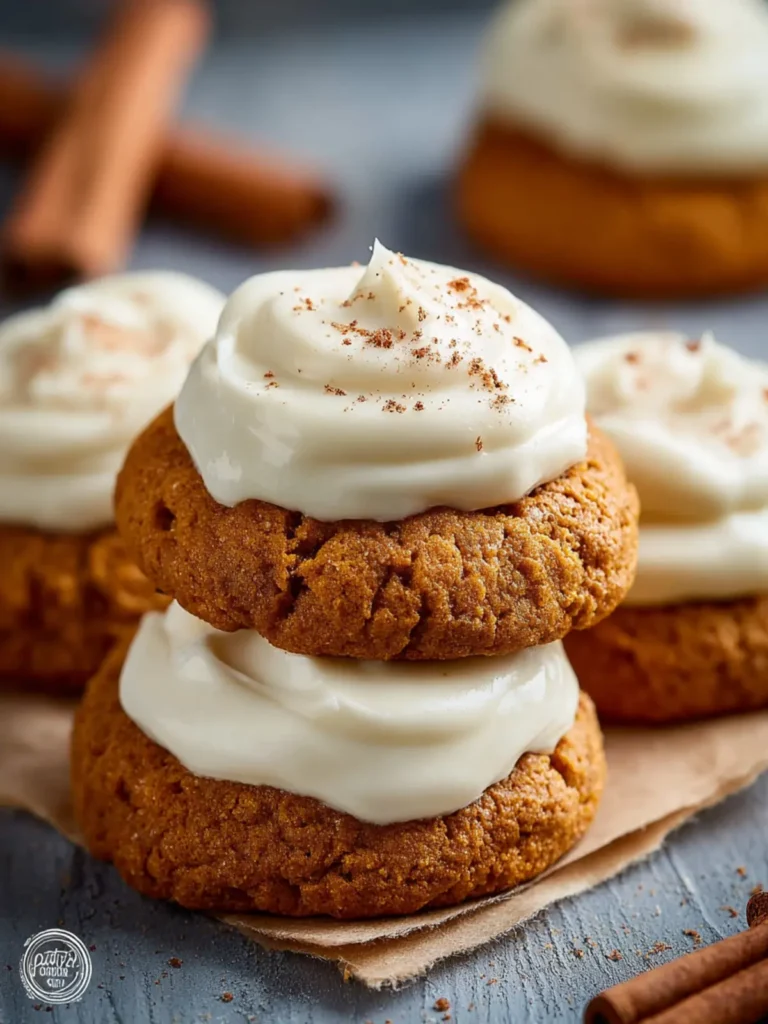 Pumpkin Cookies with Cream Cheese Frosting First Image