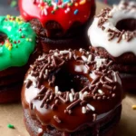 Mini Double Chocolate Cake Donuts First Image