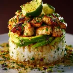 Honey Lime Chicken Avocado Rice Stack First Image