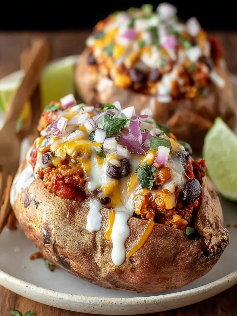Turkey Taco Stuffed Sweet Potatoes with Black Beans First Image