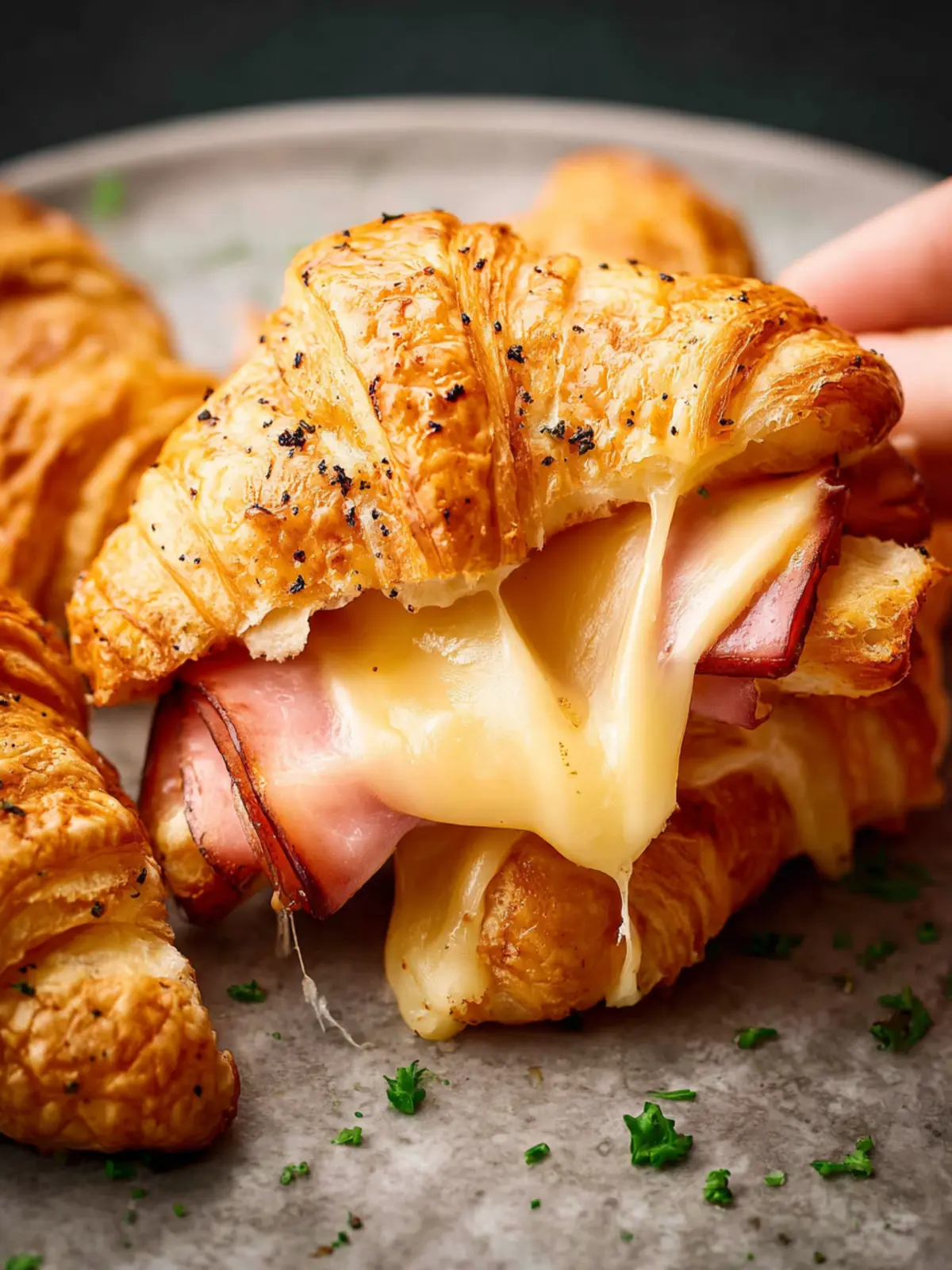 Ham and Cheese Croissants First Image