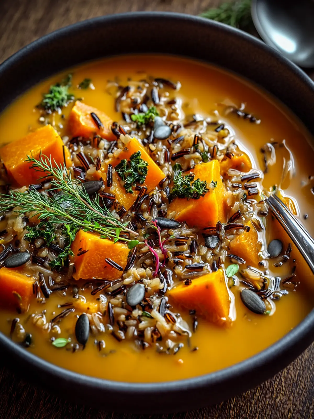 Nourishing Vegan Pumpkin Wild Rice Soup for Cozy Nights First Image