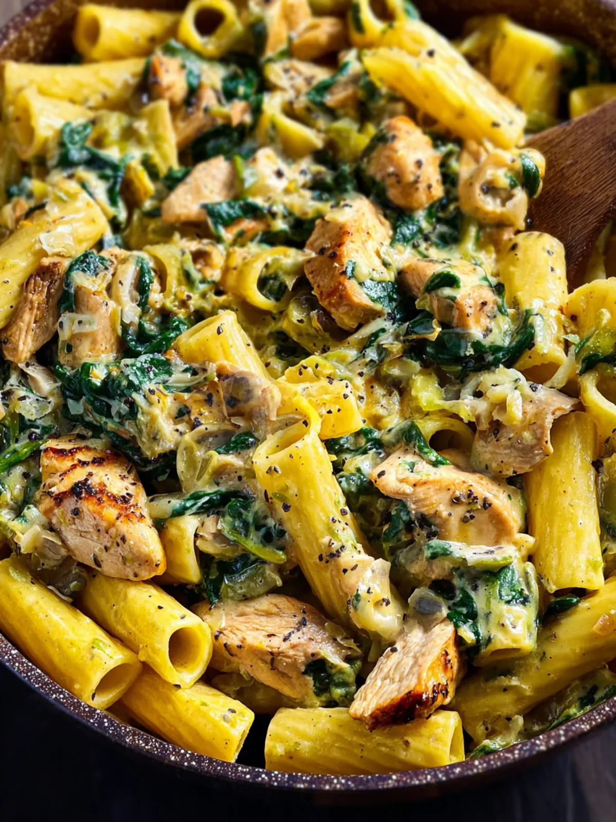 Creamy Chicken Spinach Pasta First Image