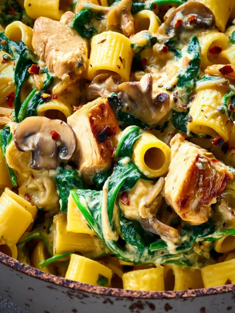 Creamy Chicken Spinach Pasta First Image