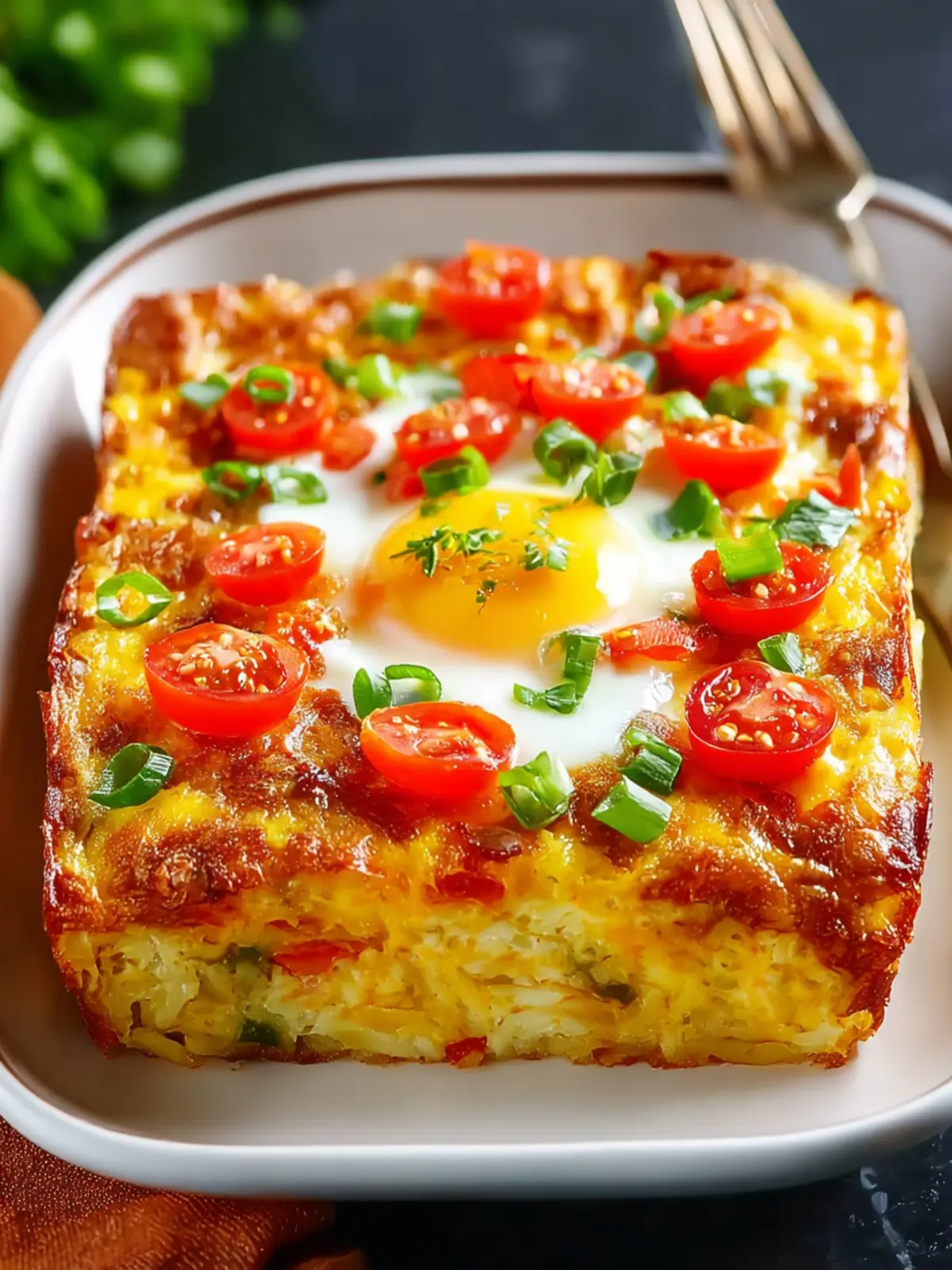 Irresistible Vegetarian Hash Brown Breakfast Casserole for Easy Mornings First Image