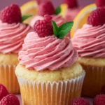 Lemon Cupcakes with Raspberry Buttercream Frosting First Image
