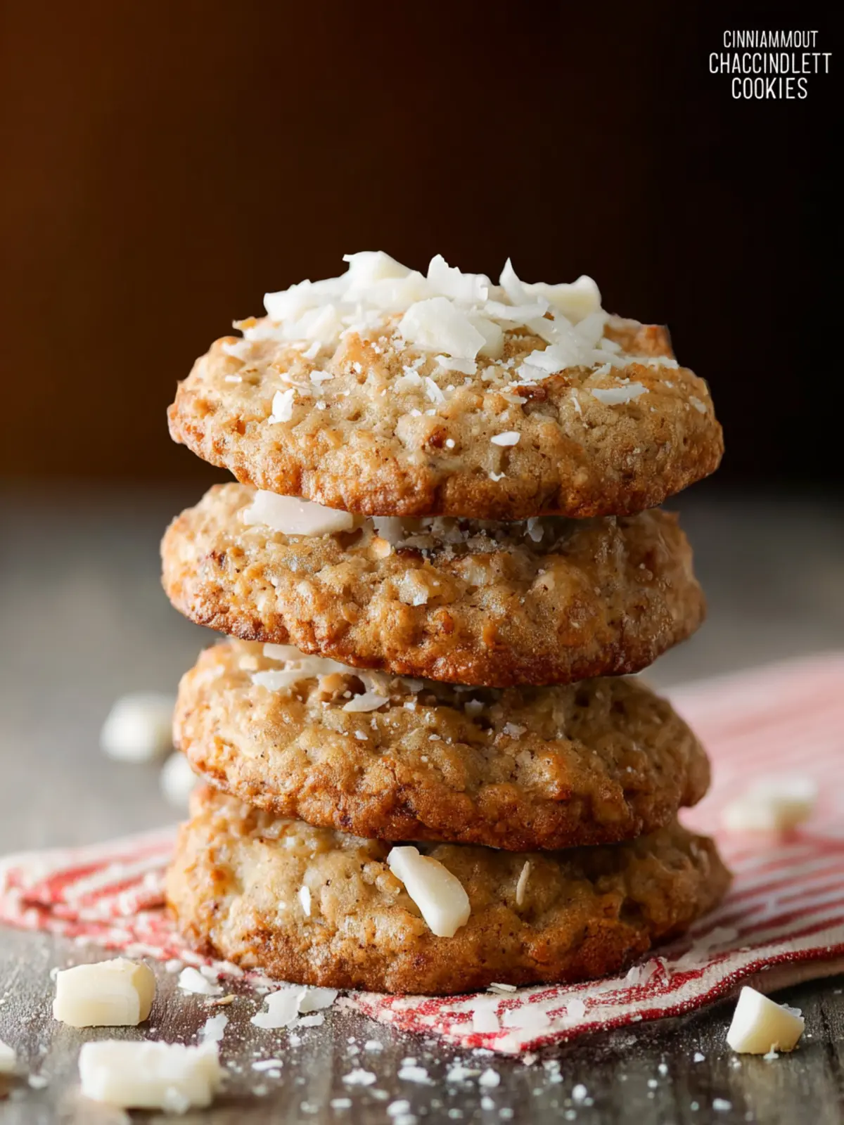 Cinnamon, White Chocolate, and Coconut Oatmeal Cookies First Image