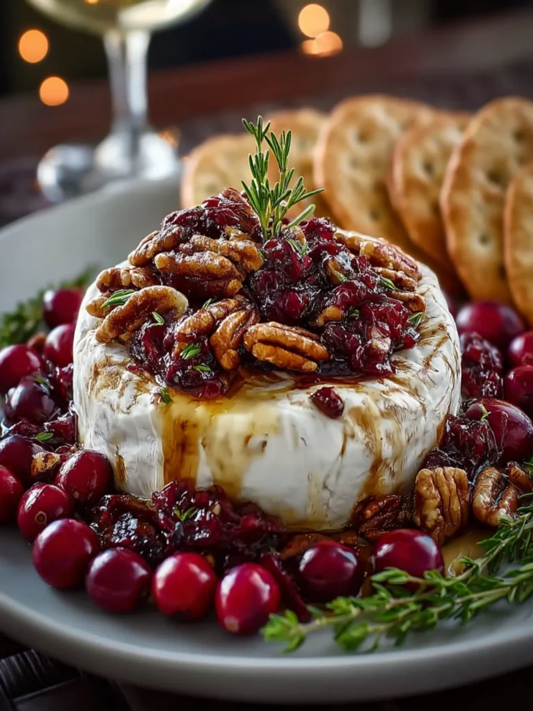 Easy Cranberry Pecan Baked Brie First Image
