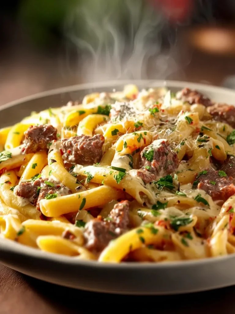 High Protein Creamy Beef Pasta First Image