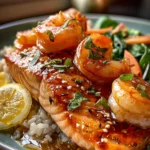 Honey Garlic Salmon & Shrimp Recipe First Image