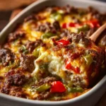 Low Carb Philly Cheesesteak Casserole First Image