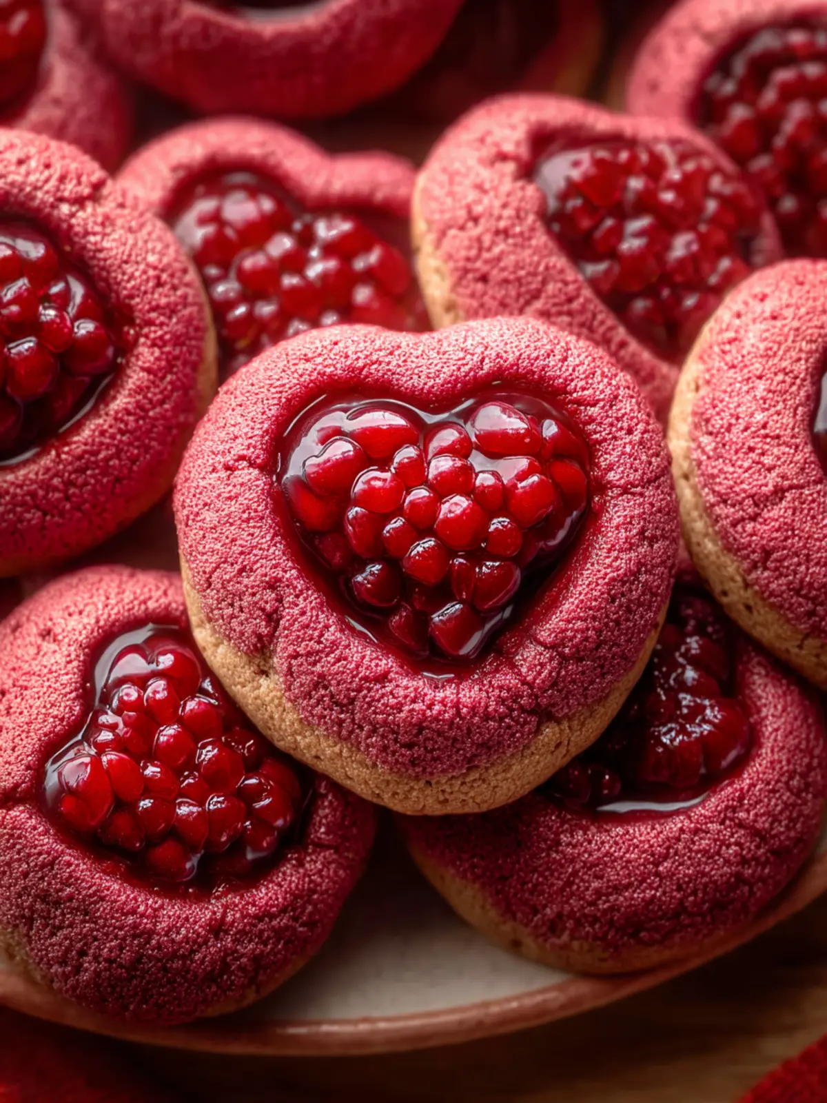 Raspberry Heart Thumbprint Cookies First Image