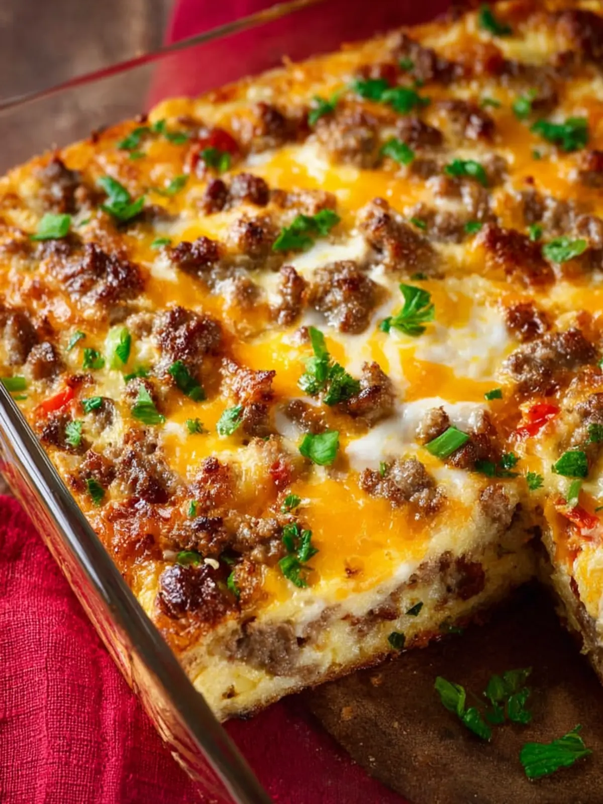 Cheesy Sausage Hash Brown Breakfast Casserole First Image