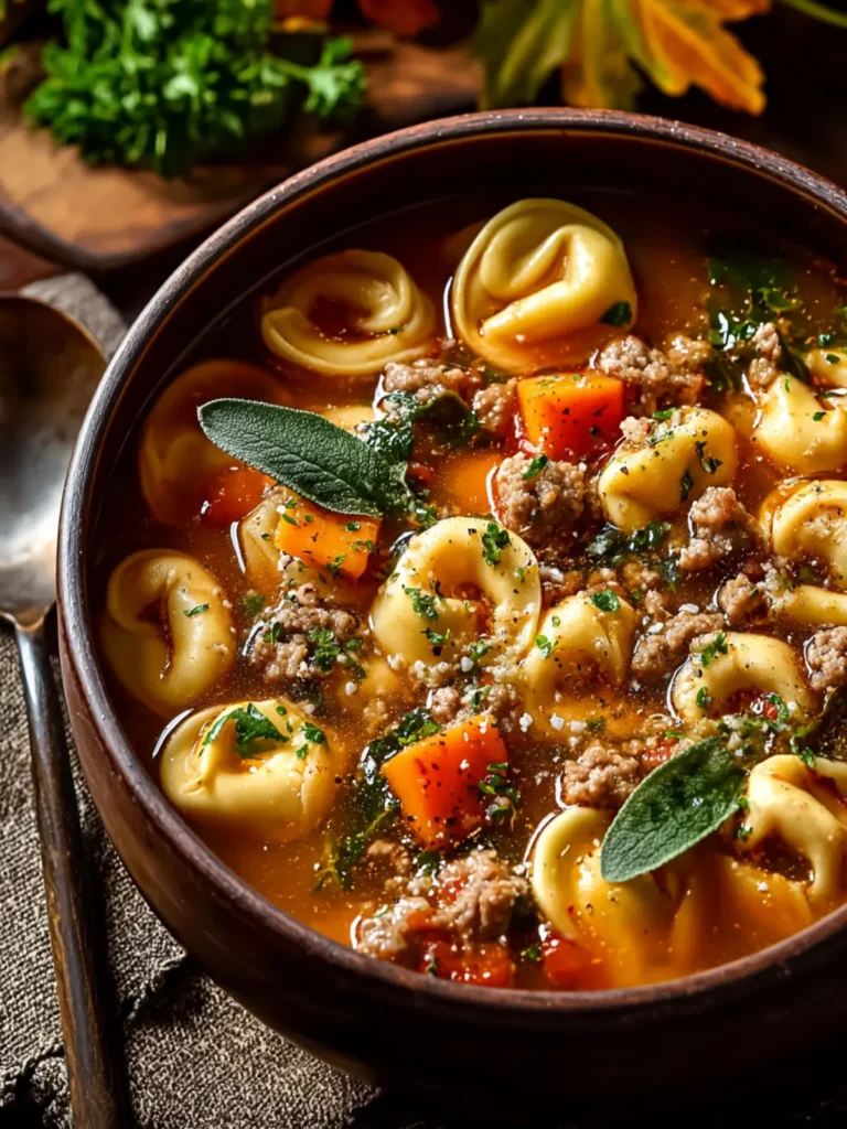 Cozy Autumn Tortellini Soup with Sausage Recipe Delight First Image
