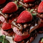 Irresistible Chocolate-Dipped Strawberry Frosted Wafers First Image
