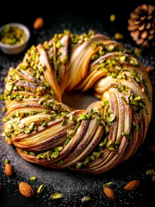 Irresistible Pistachio Almond Sweet Bread Wreath Recipe First Image