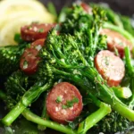 Sautéed Broccolini With Sausage For One First Image