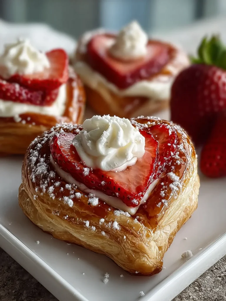 Strawberry Cream Cheese Heart Danishes First Image