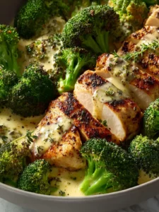 Creamy Garlic Chicken Broccoli Bowls First Image