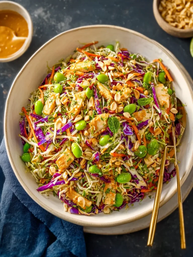Asian Cabbage Salad with Peanut Dressing (Crunchy & Easy) First Image