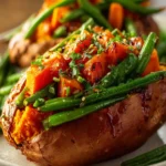 Honey Glazed Carrots & Green Beans Stuffed Sweet Potatoes Recipe First Image