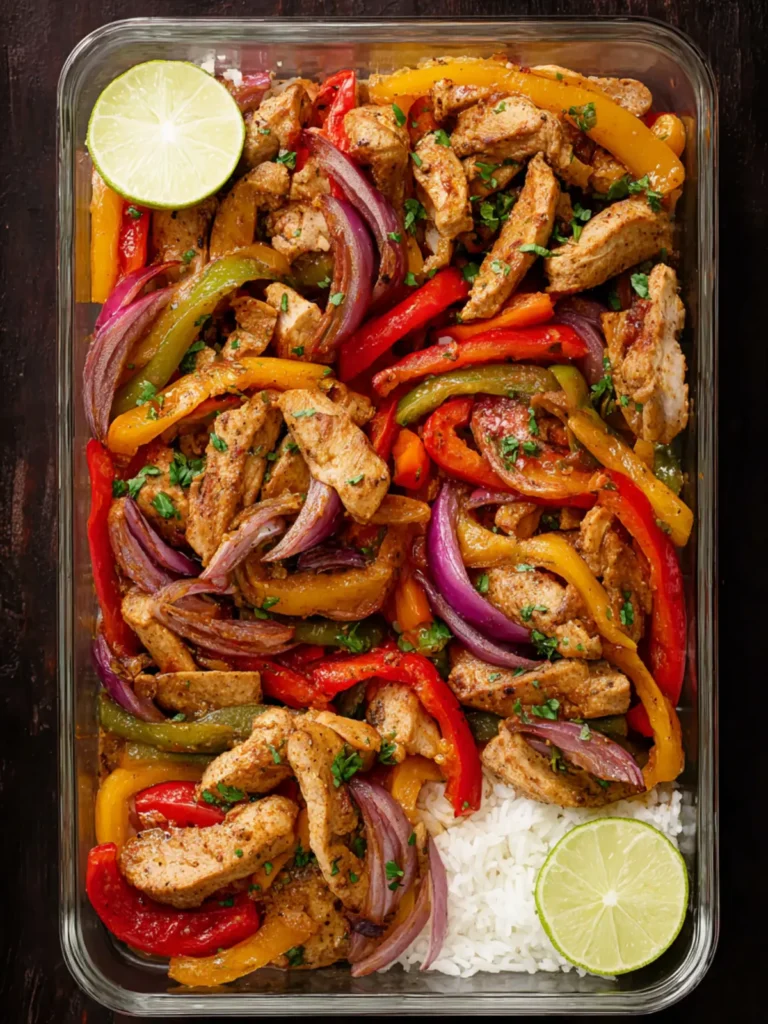 Sheet Pan Chicken Fajita Meal Prep First Image