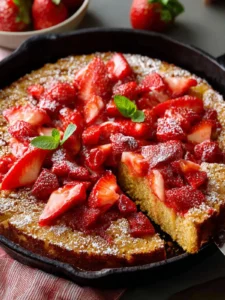Strawberry Cornmeal Skillet Cake First Image
