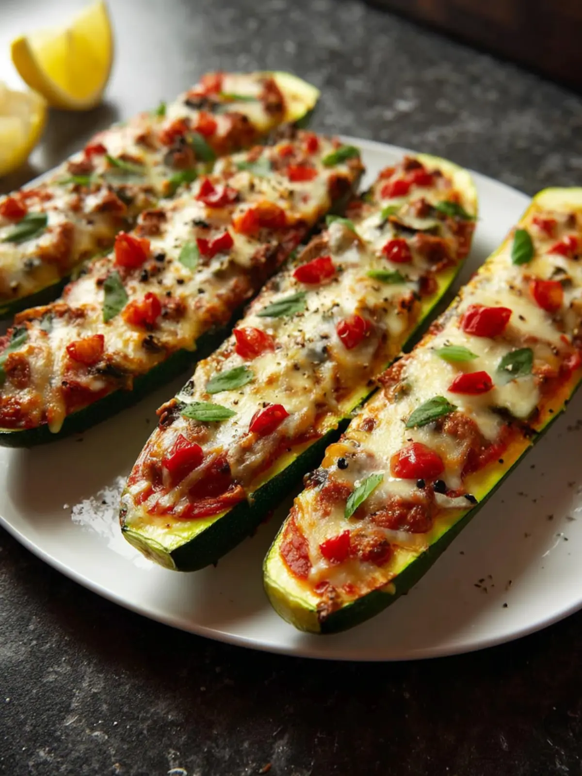Zucchini Pizza Boats First Image